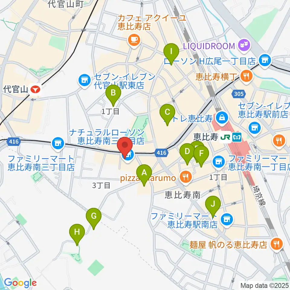 恵比寿BATICA周辺のホテル一覧地図