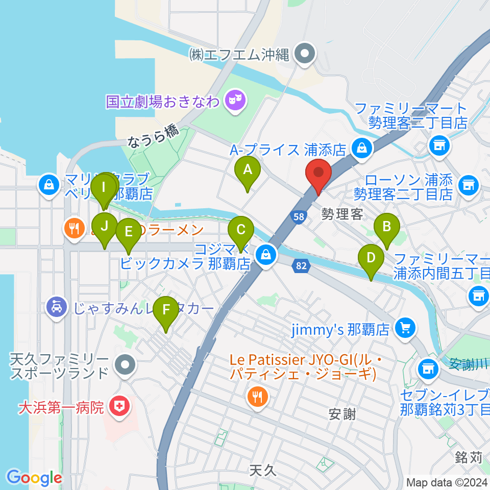 浦添groove周辺のホテル一覧地図