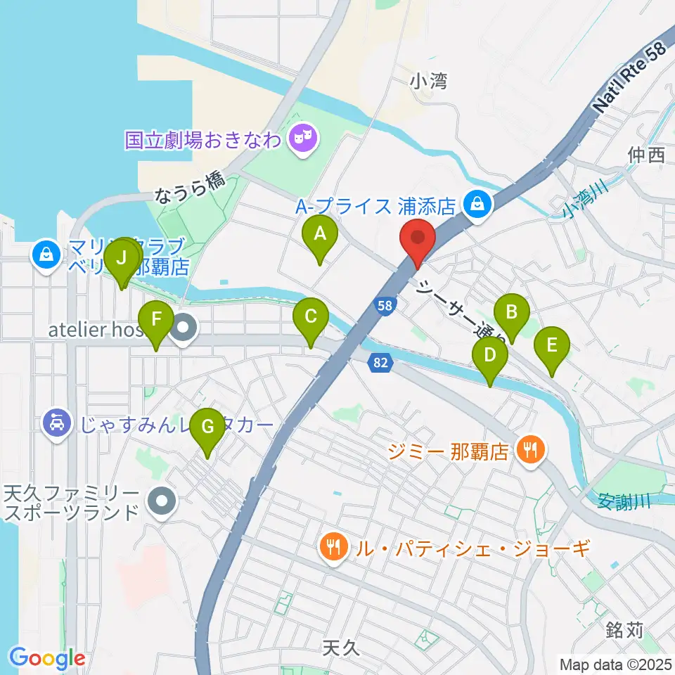 浦添groove周辺のホテル一覧地図