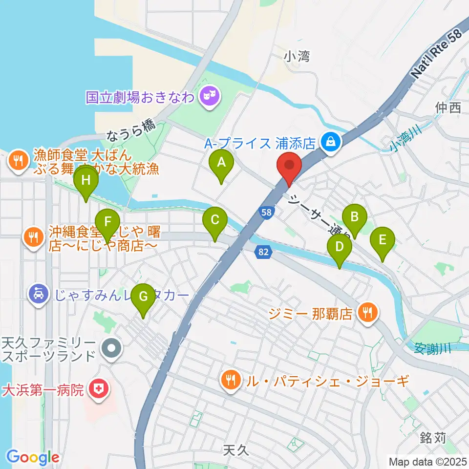 浦添groove周辺のホテル一覧地図