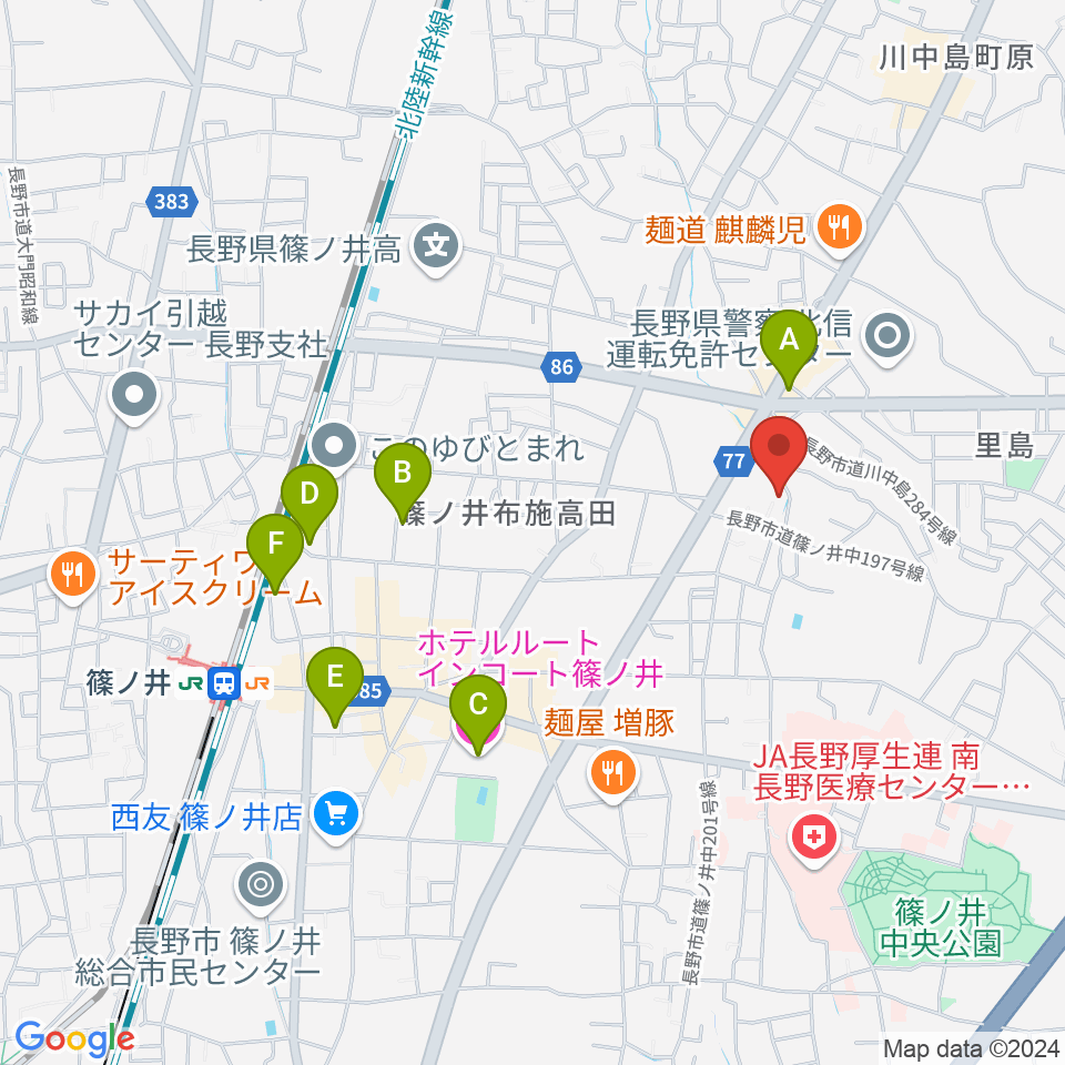 音楽堂 平林周辺のホテル一覧地図