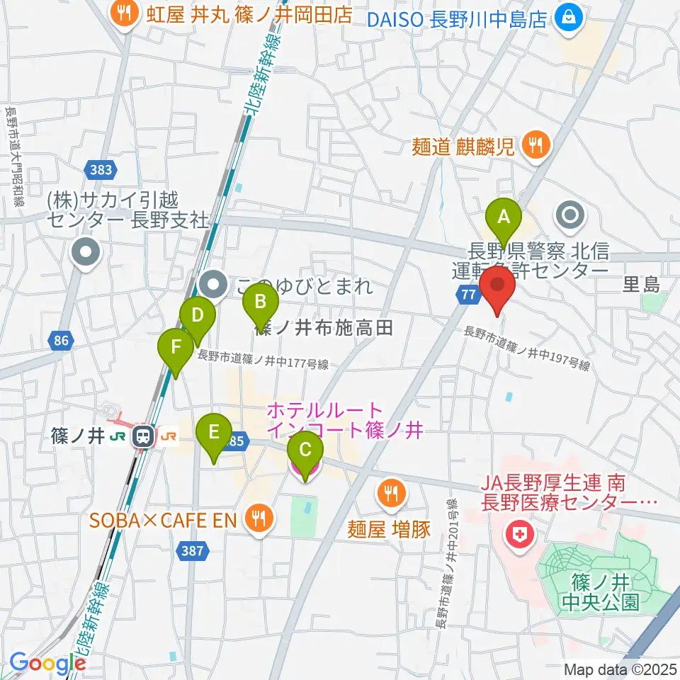 音楽堂 平林周辺のホテル一覧地図
