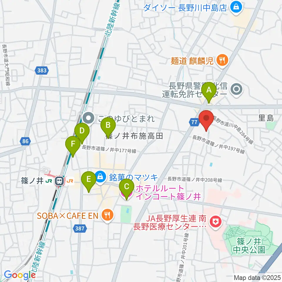 音楽堂 平林周辺のホテル一覧地図