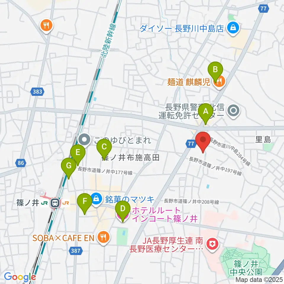 音楽堂 平林周辺のホテル一覧地図