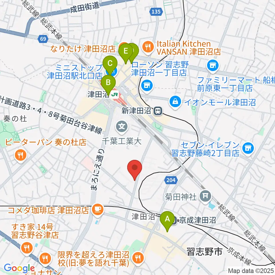 音楽工房ピアスタ周辺のホテル一覧地図