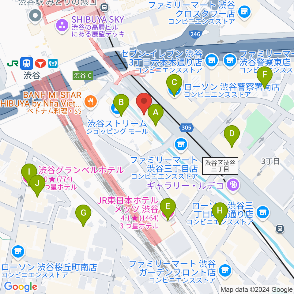 渋谷カフェクロワ 周辺のホテル一覧地図