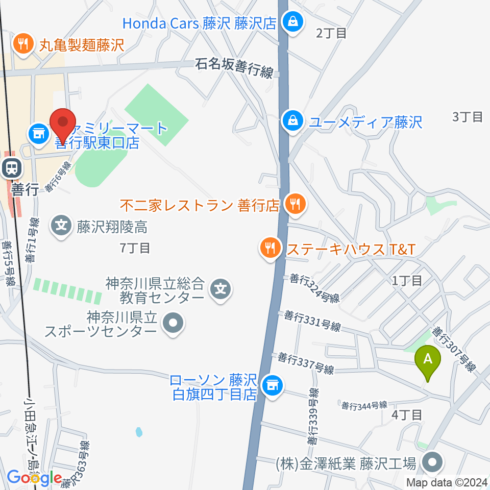 善行Z周辺のホテル一覧地図