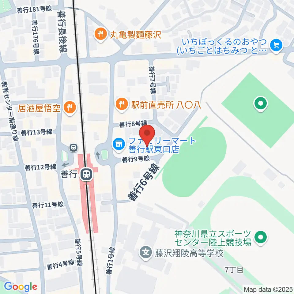 善行Z周辺のホテル一覧地図