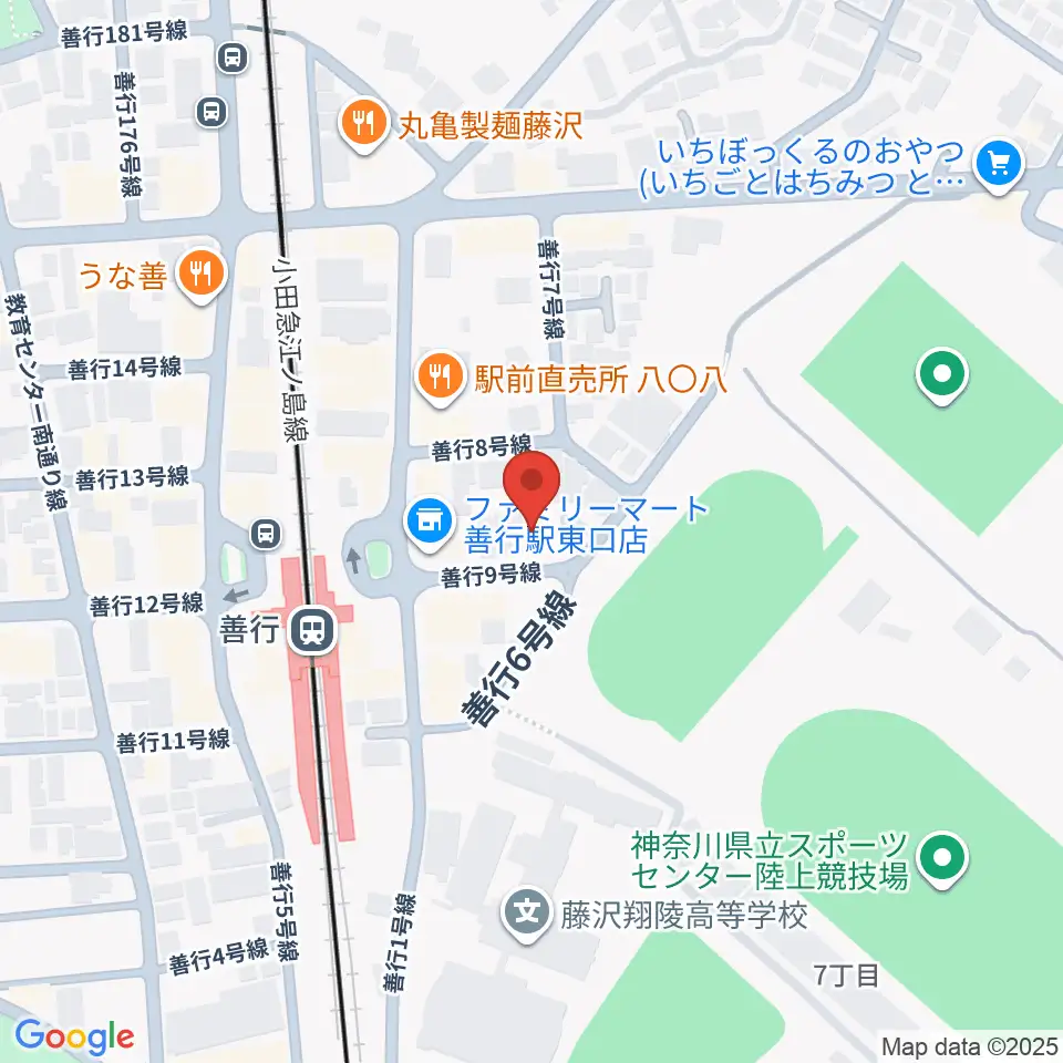善行Z周辺のホテル一覧地図