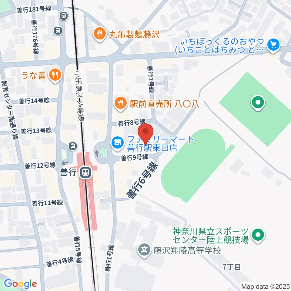 善行Z周辺のホテル一覧地図