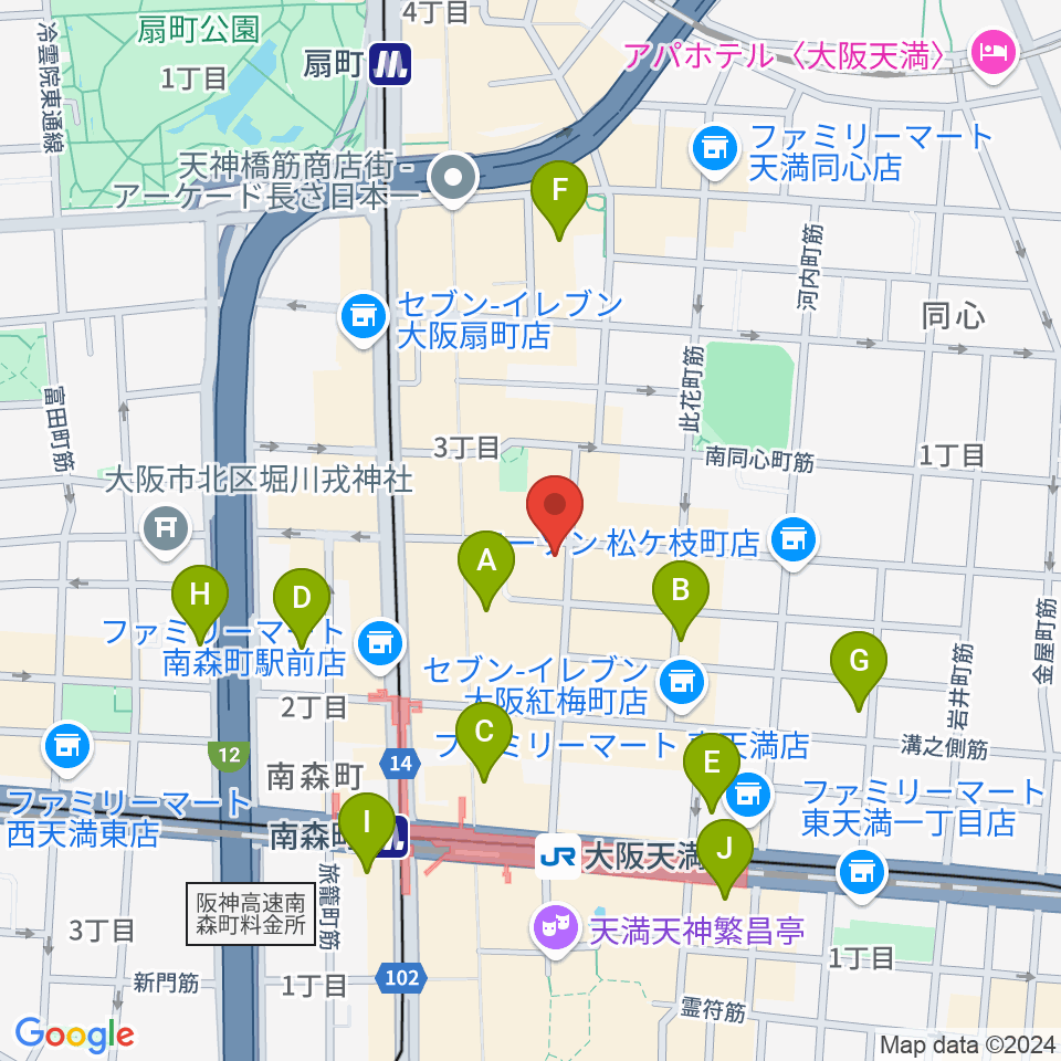 implant4周辺のホテル一覧地図