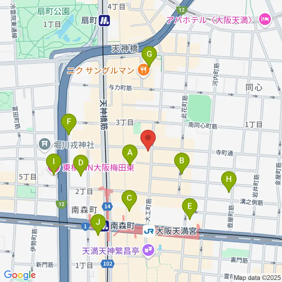 implant4周辺のホテル一覧地図