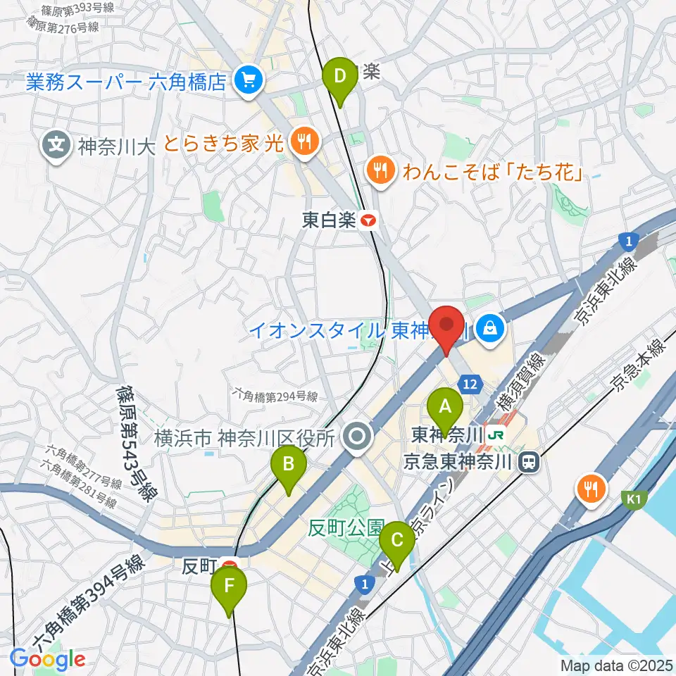 東神奈川音楽英語教育研究所周辺のホテル一覧地図
