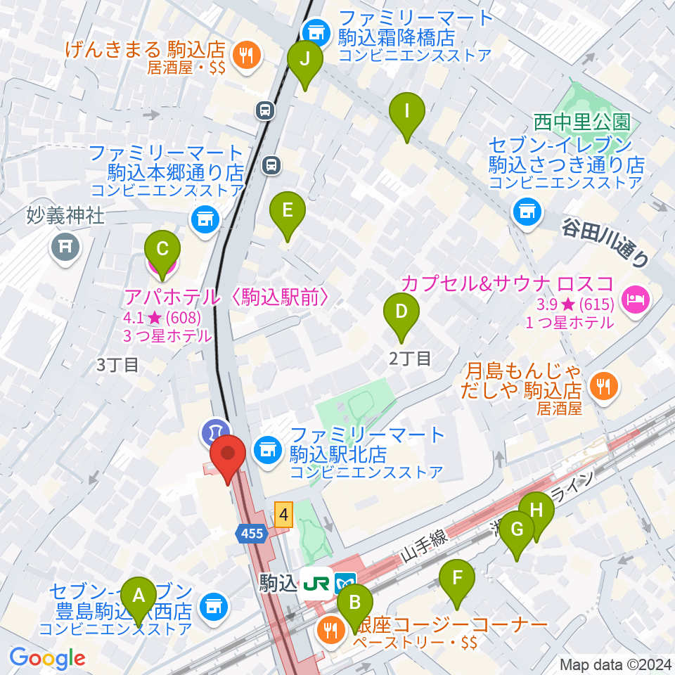 スタジオダンダン周辺のホテル一覧地図