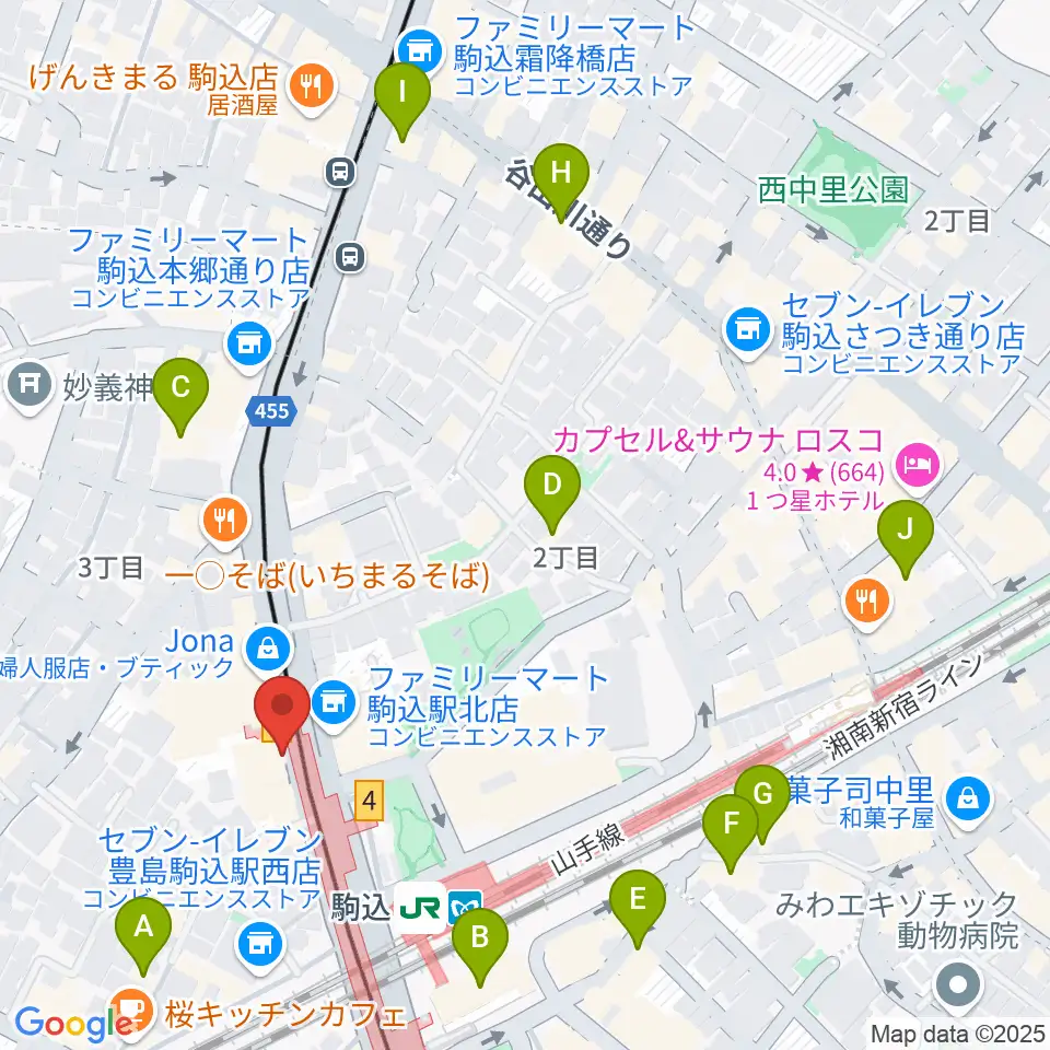 スタジオダンダン周辺のホテル一覧地図