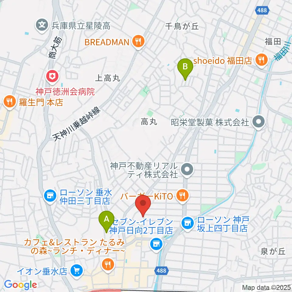 moonbow papa周辺のホテル一覧地図