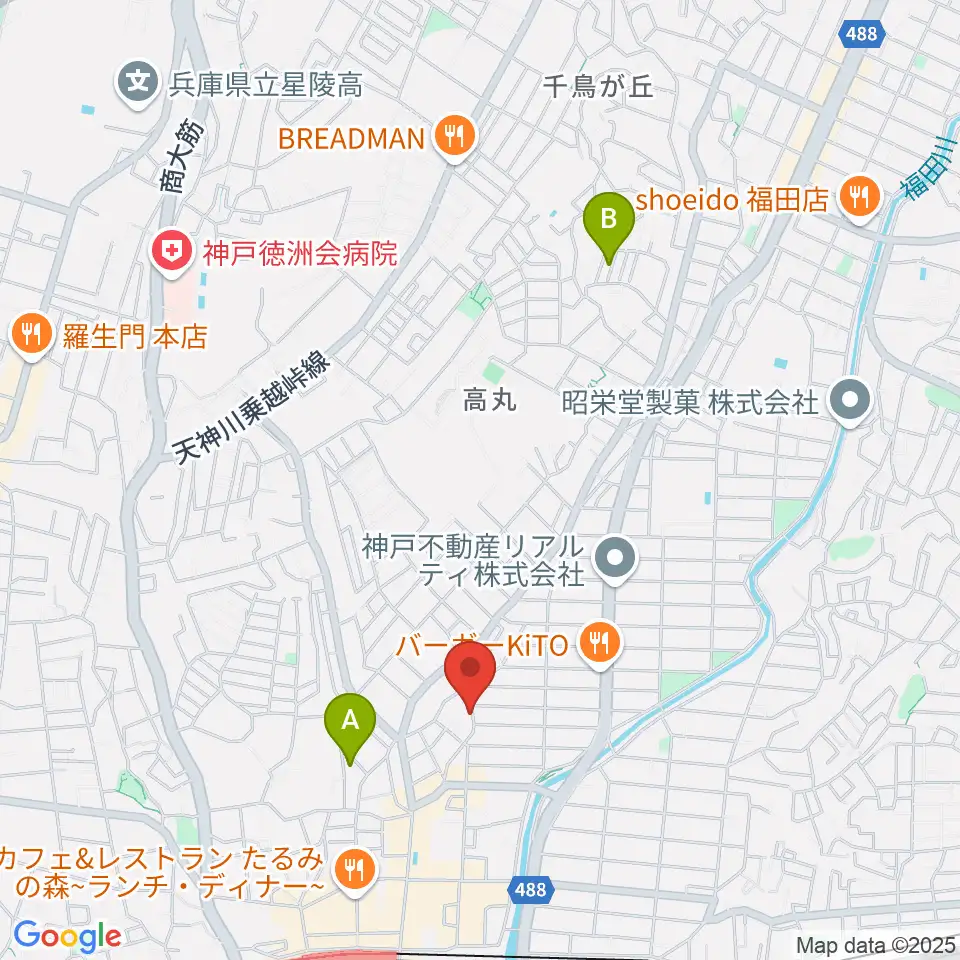 moonbow papa周辺のホテル一覧地図