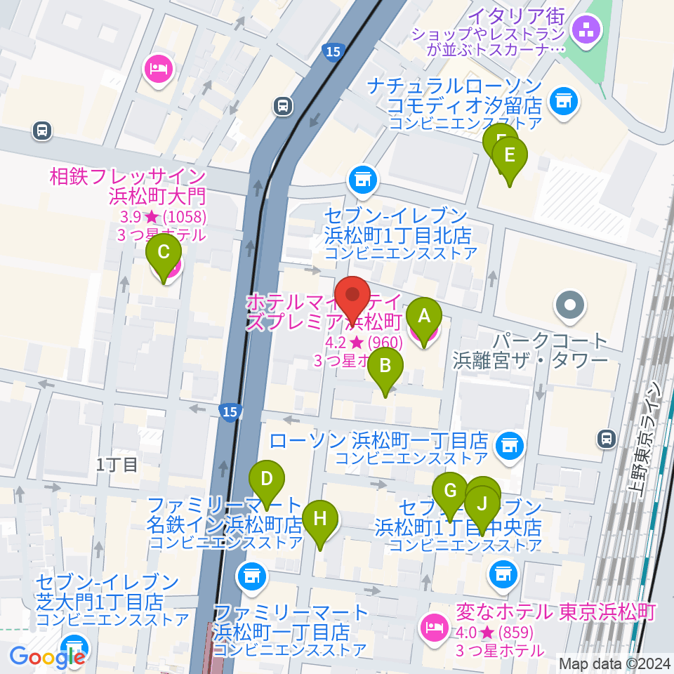 ジャパンウィンズ周辺のホテル一覧地図