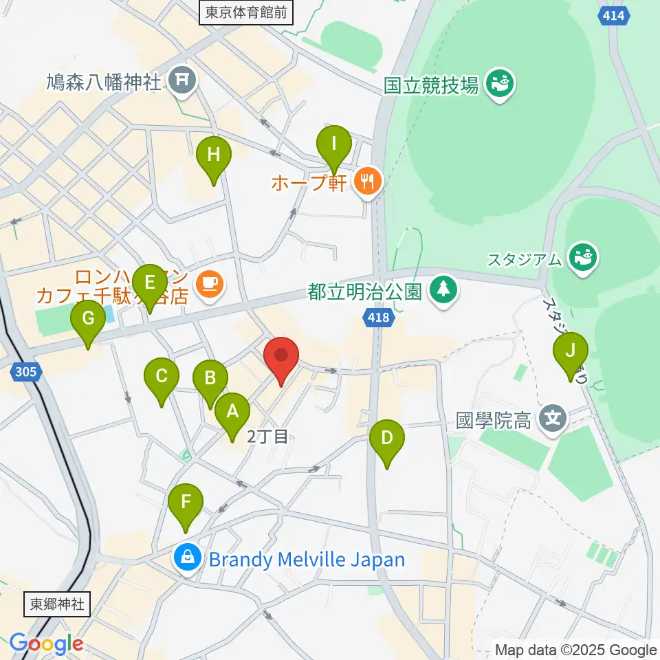 JiLL music school周辺のホテル一覧地図