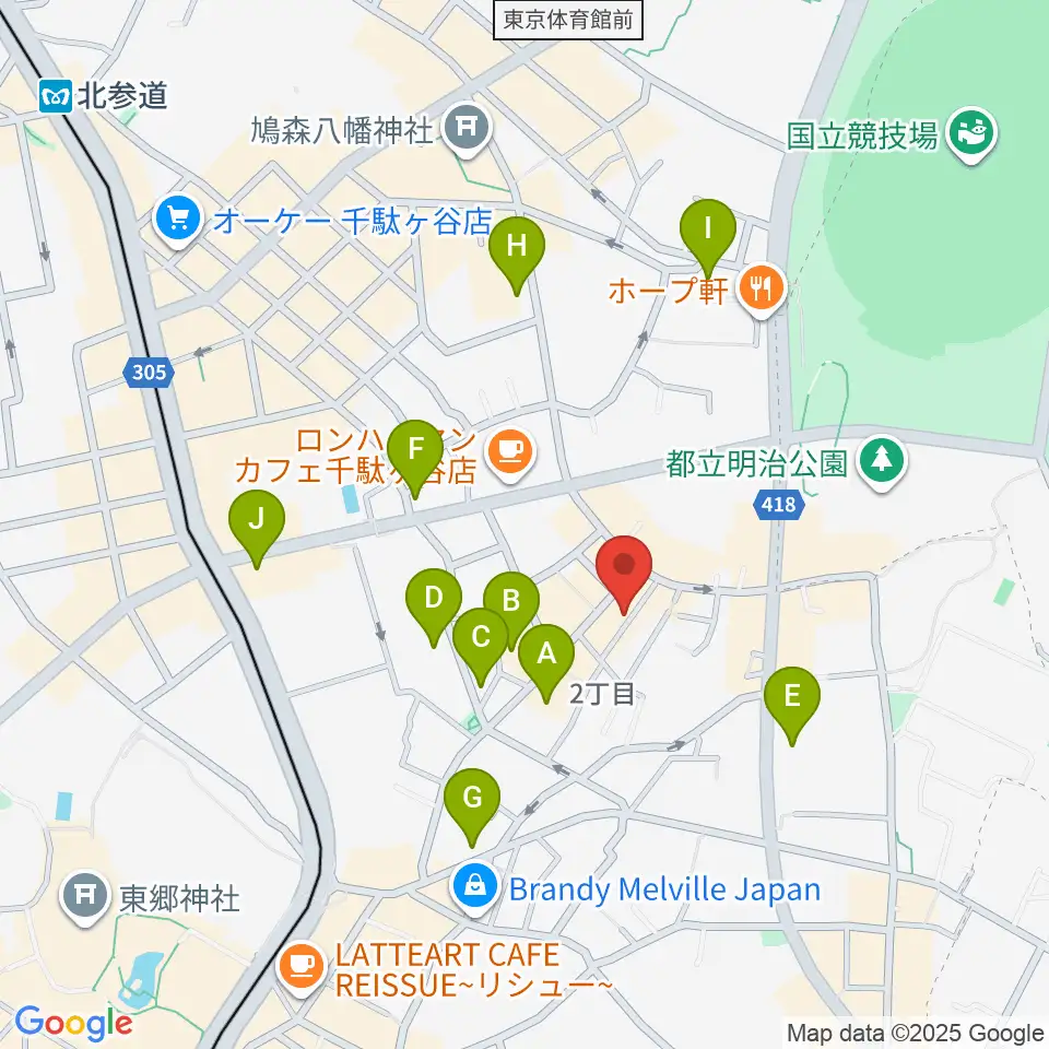 JiLL music school周辺のホテル一覧地図