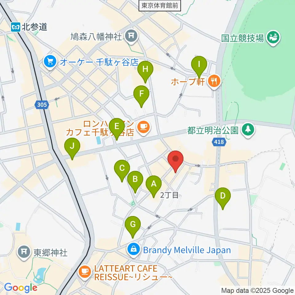 JiLL music school周辺のホテル一覧地図