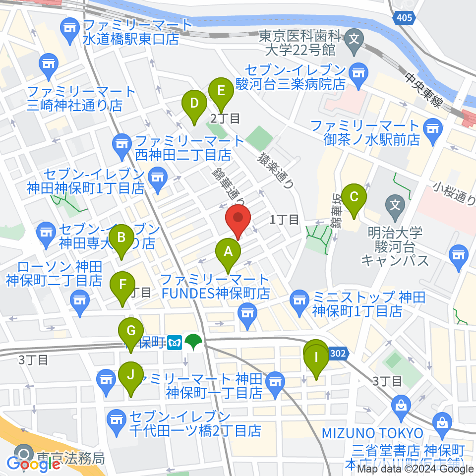 音福周辺のホテル一覧地図