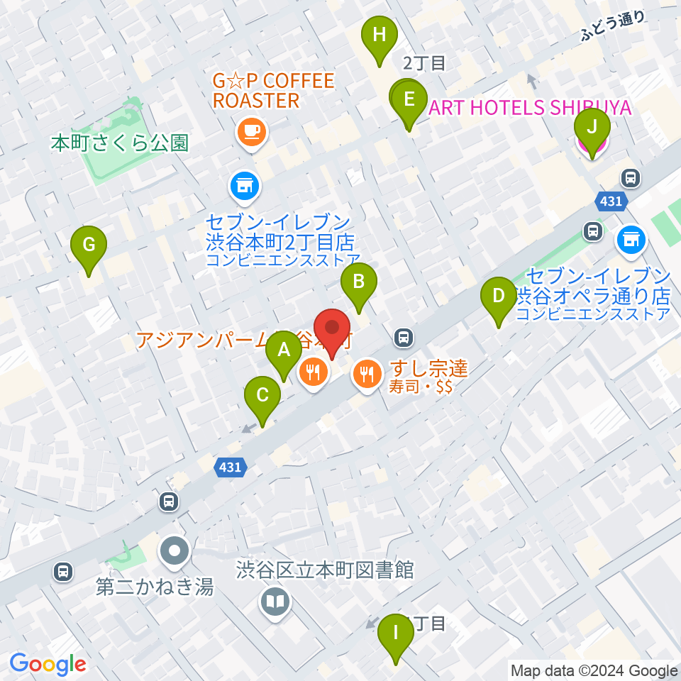 スタジオリリカ周辺のホテル一覧地図