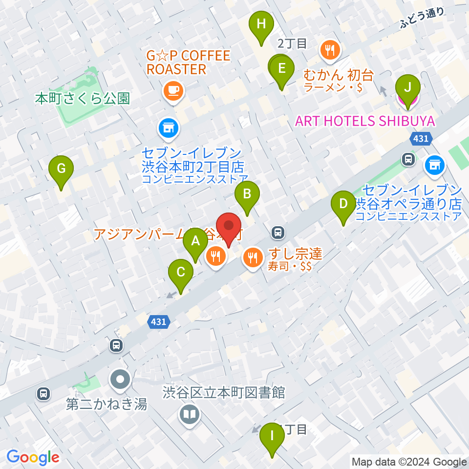 スタジオリリカ周辺のホテル一覧地図