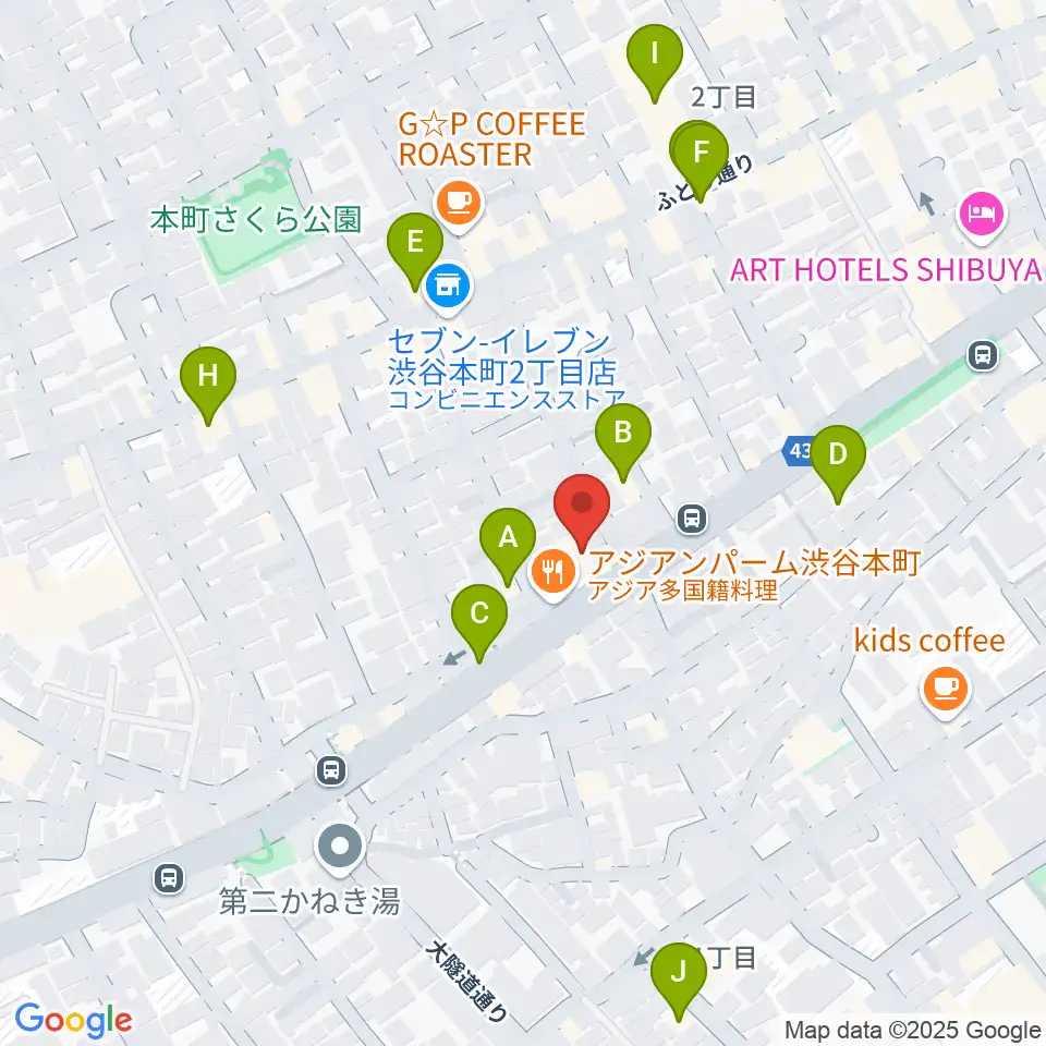 スタジオリリカ周辺のホテル一覧地図