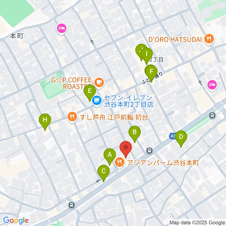 スタジオリリカ周辺のホテル一覧地図