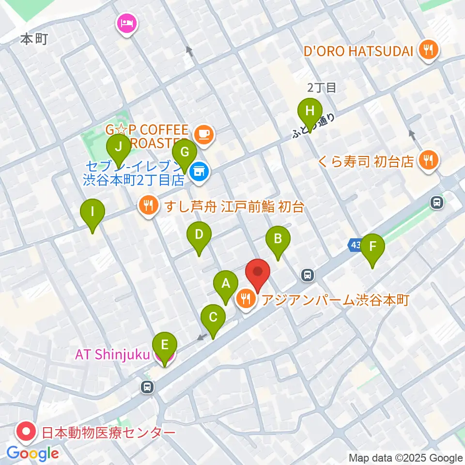 スタジオリリカ周辺のホテル一覧地図