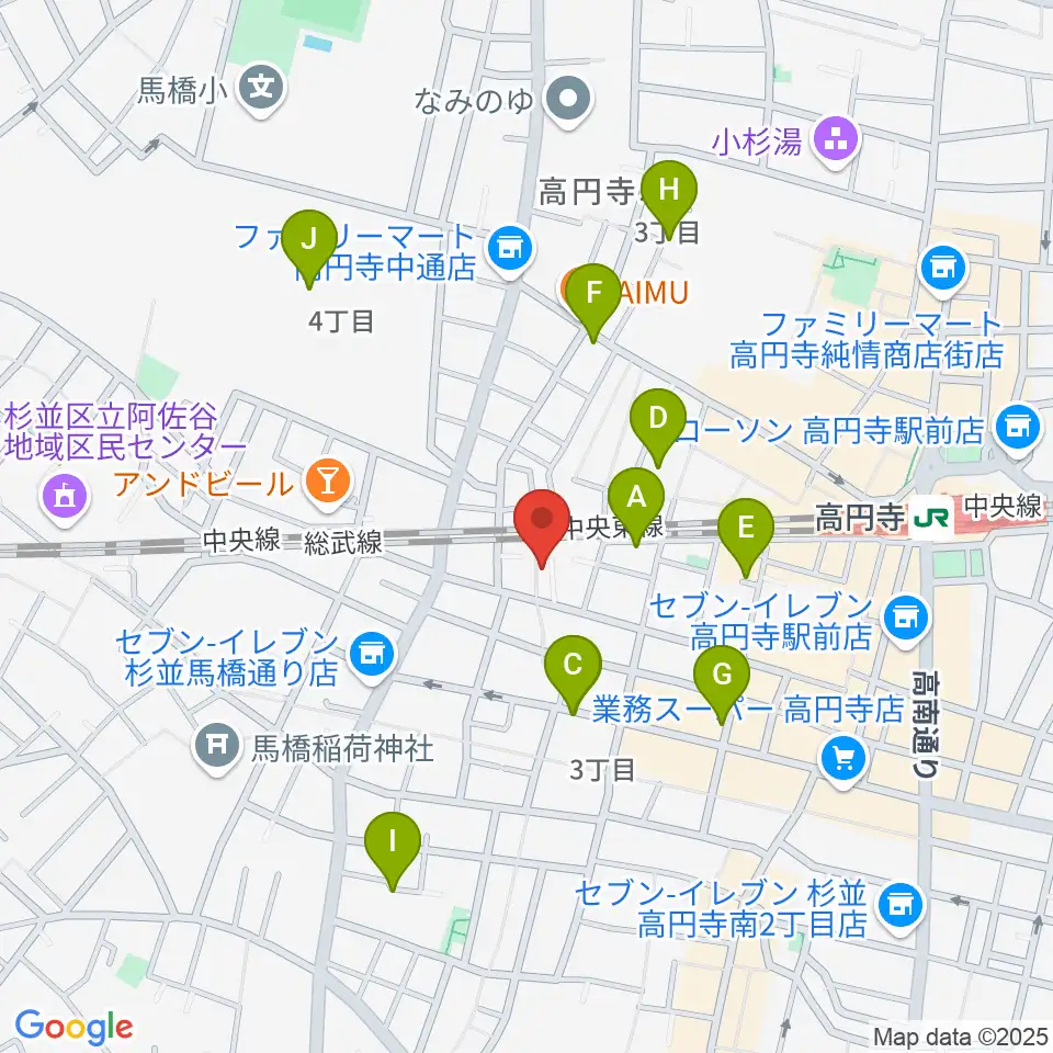 片岡マンドリン研究所周辺のホテル一覧地図