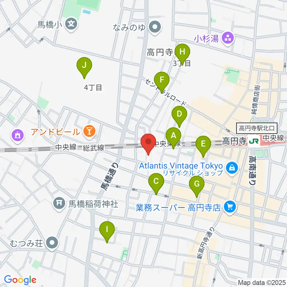 片岡マンドリン研究所周辺のホテル一覧地図