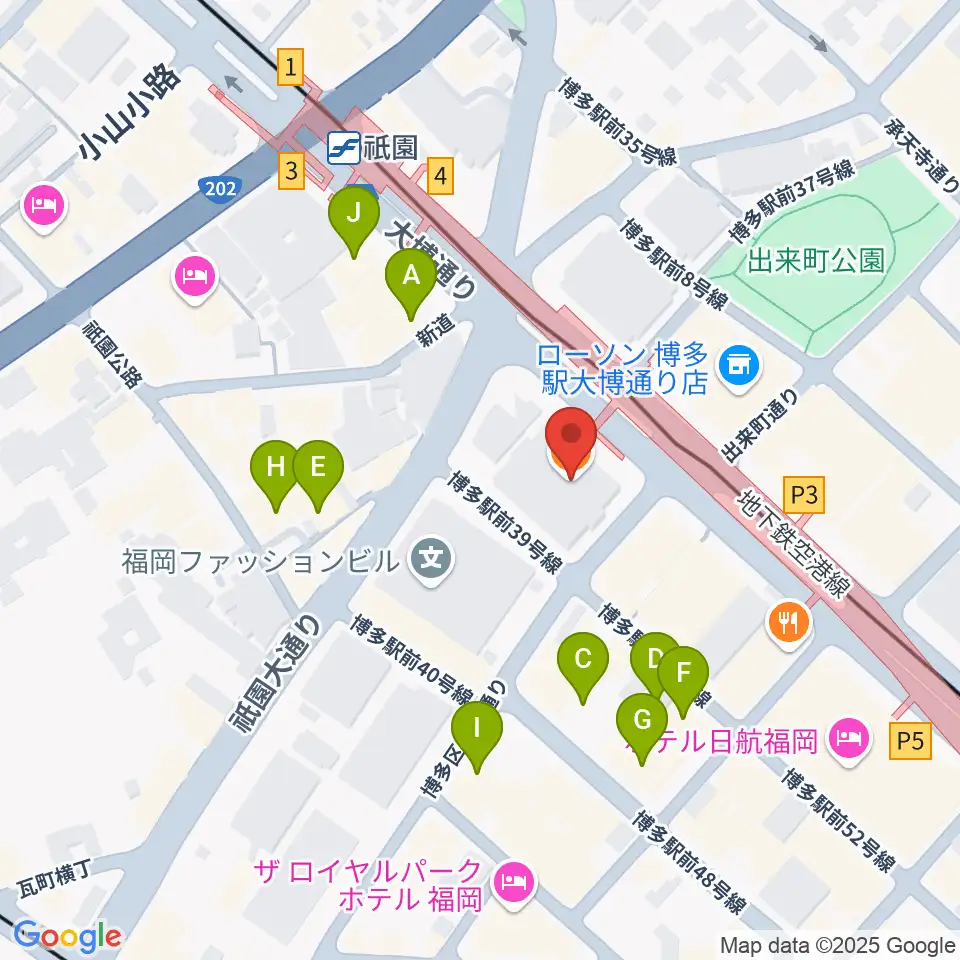 ボーカルスクールVOAT 福岡校周辺のホテル一覧地図
