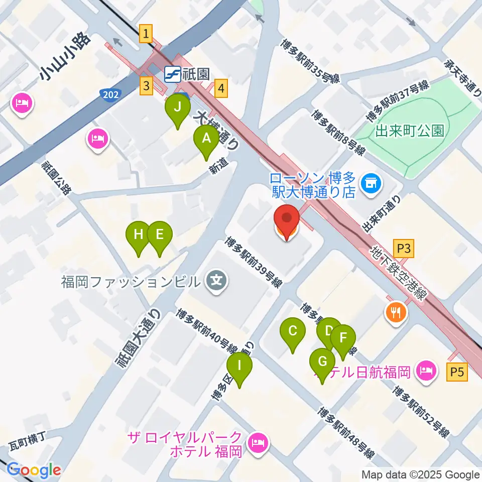 ボーカルスクールVOAT 福岡校周辺のホテル一覧地図