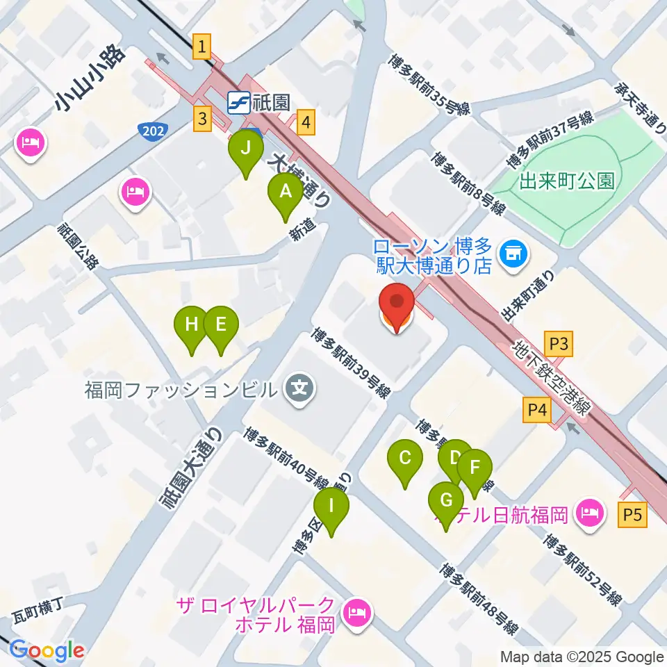 ボーカルスクールVOAT 福岡校周辺のホテル一覧地図