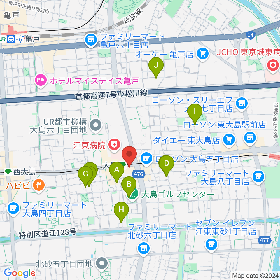 英会話とピアノの教室グローリーアカデミー周辺のホテル一覧地図