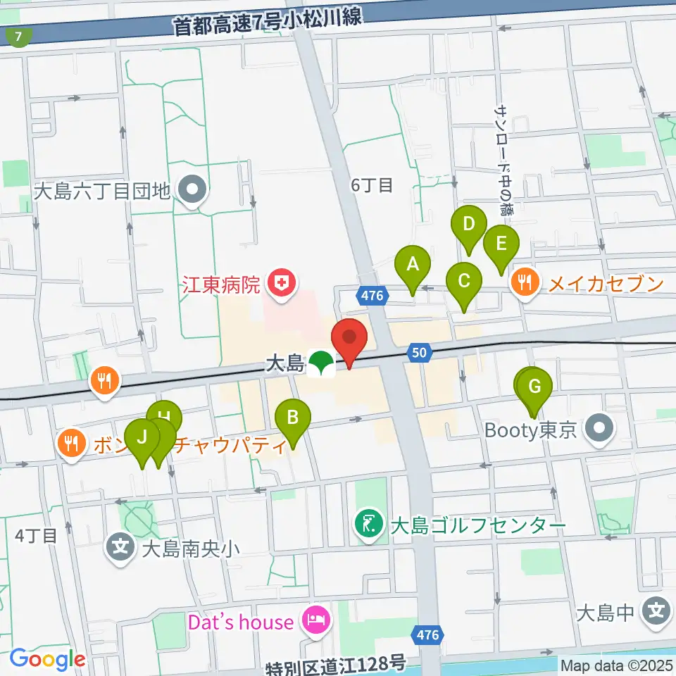 グローリーアカデミー周辺のホテル一覧地図