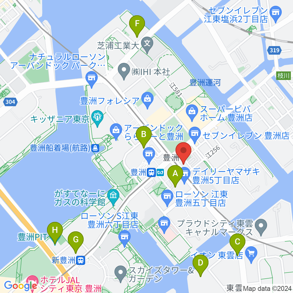 Re-music とよす音楽教室周辺のホテル一覧地図