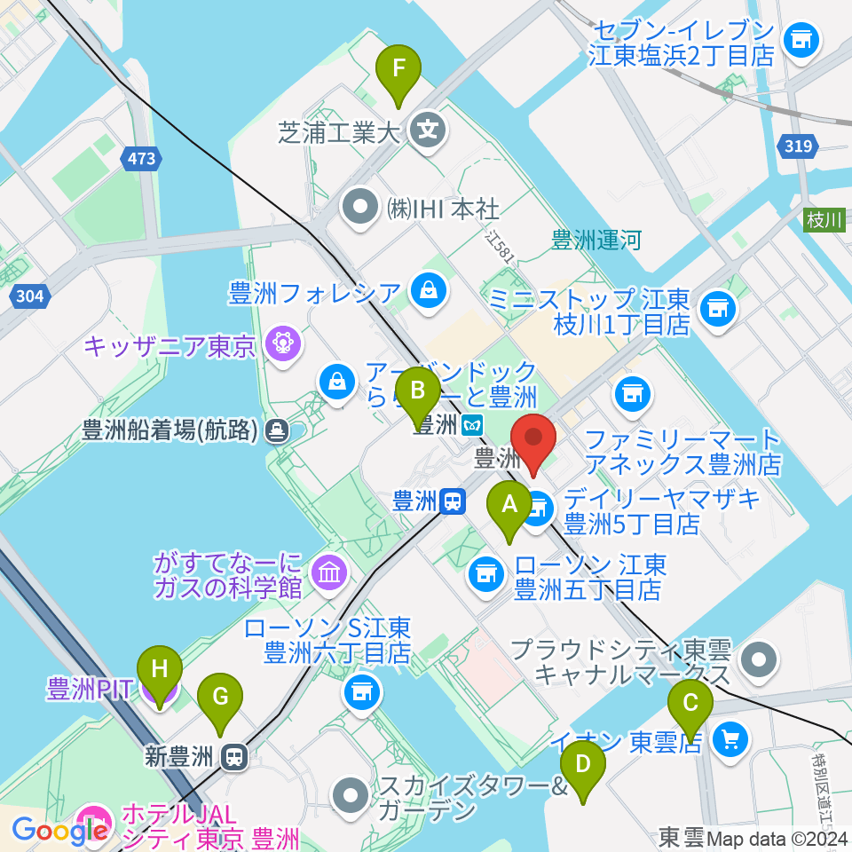 Re-music とよす音楽教室周辺のホテル一覧地図