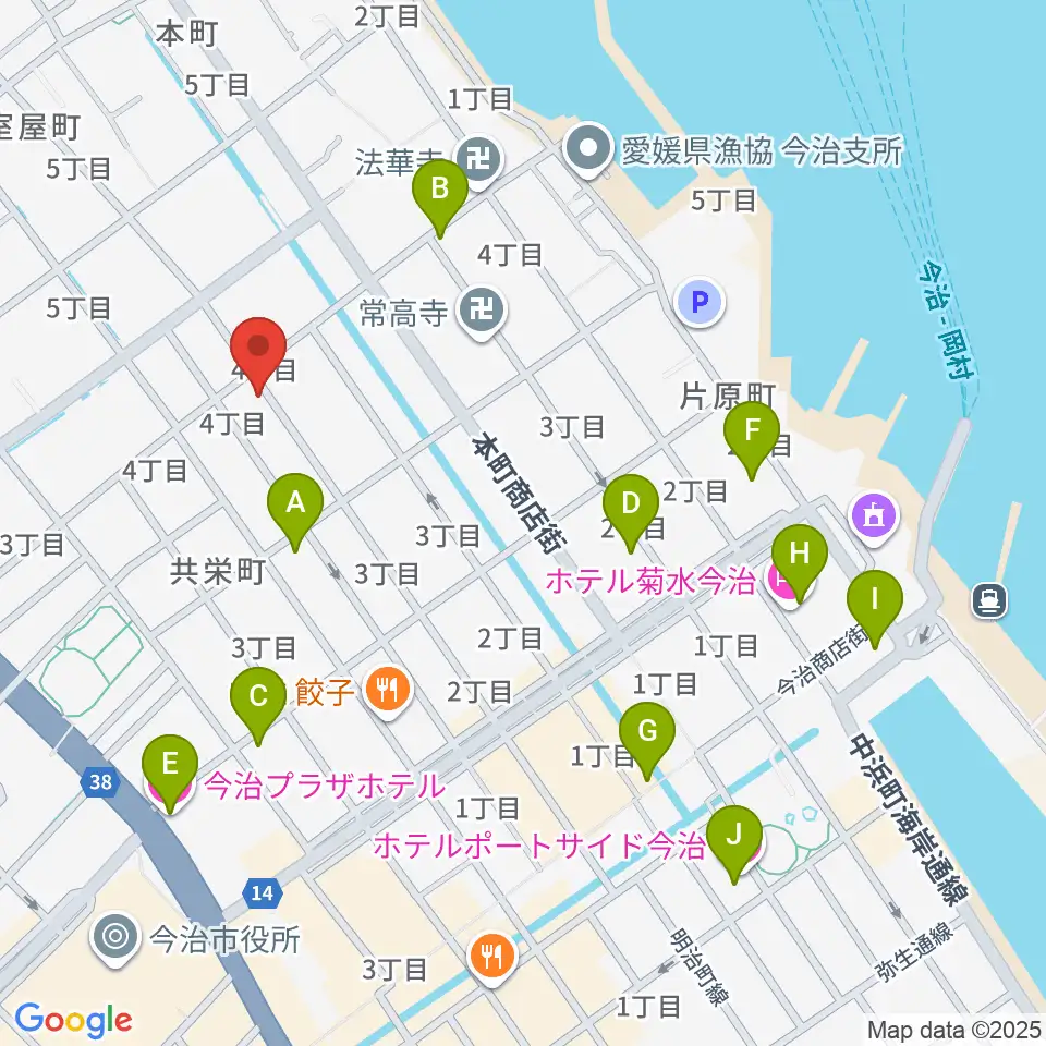 河上楽器店周辺のホテル一覧地図