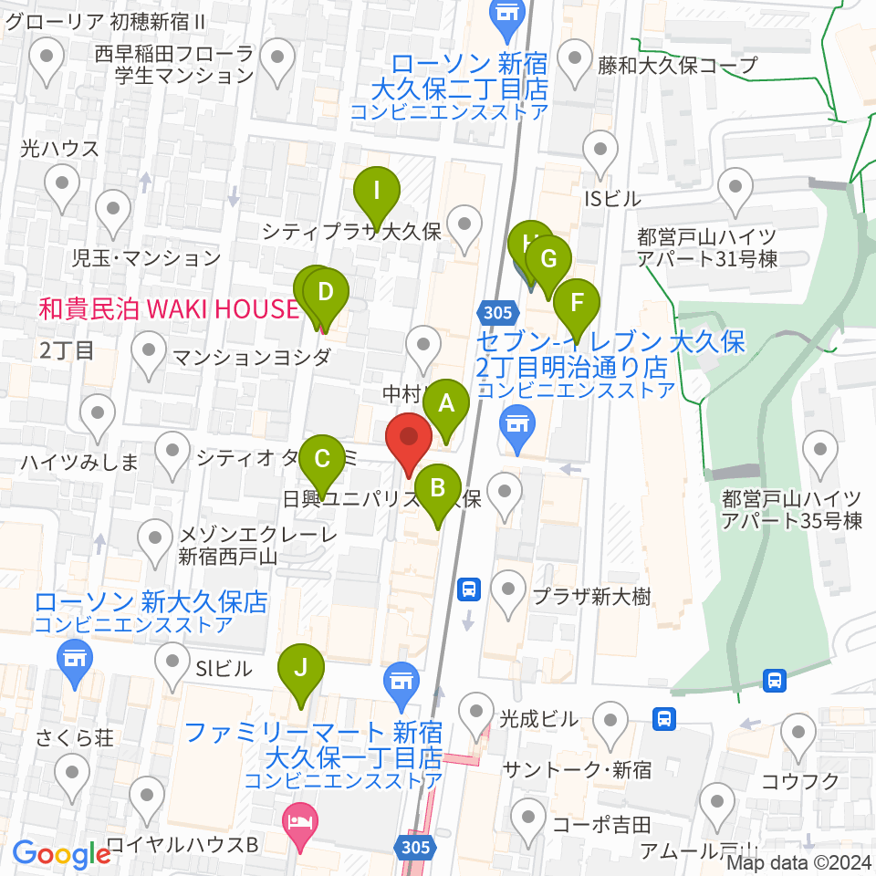 新宿Cat's hole周辺のホテル一覧地図