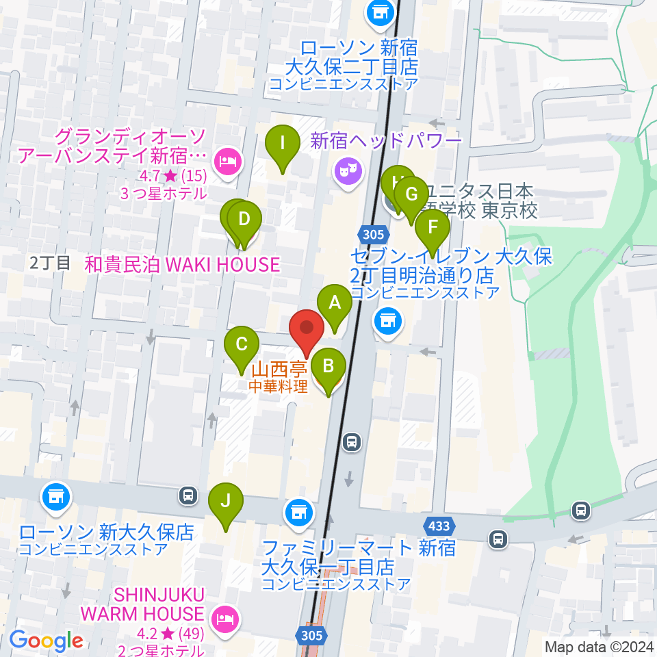 新宿Cat's hole周辺のホテル一覧地図