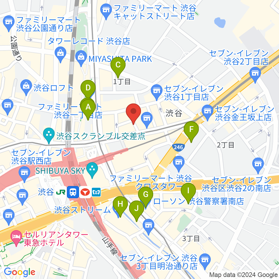 パワフルヴォイスヴォーカルスクール渋谷校周辺のホテル一覧地図