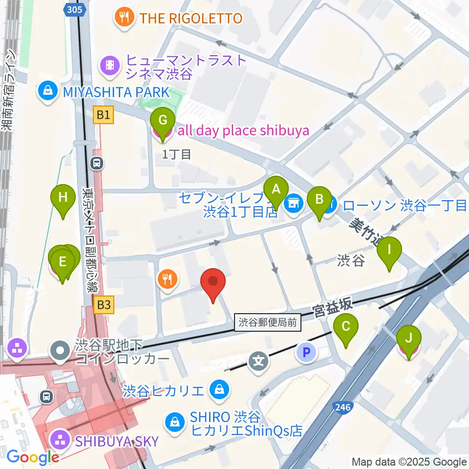 パワフルヴォイスヴォーカルスクール渋谷校周辺のホテル一覧地図