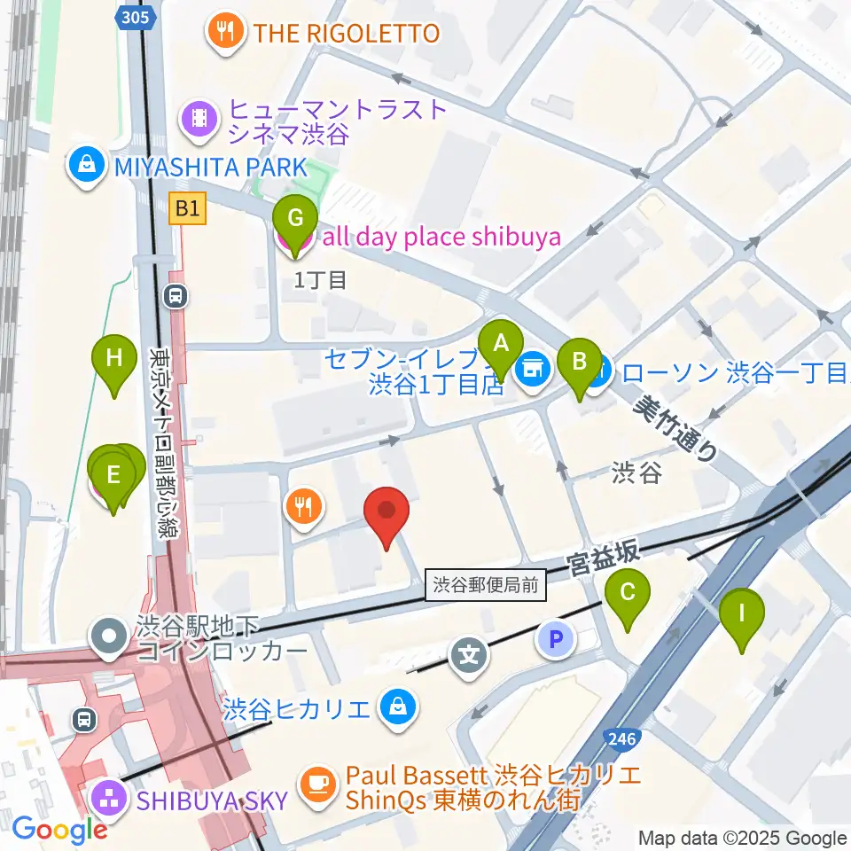 パワフルヴォイスヴォーカルスクール渋谷校周辺のホテル一覧地図
