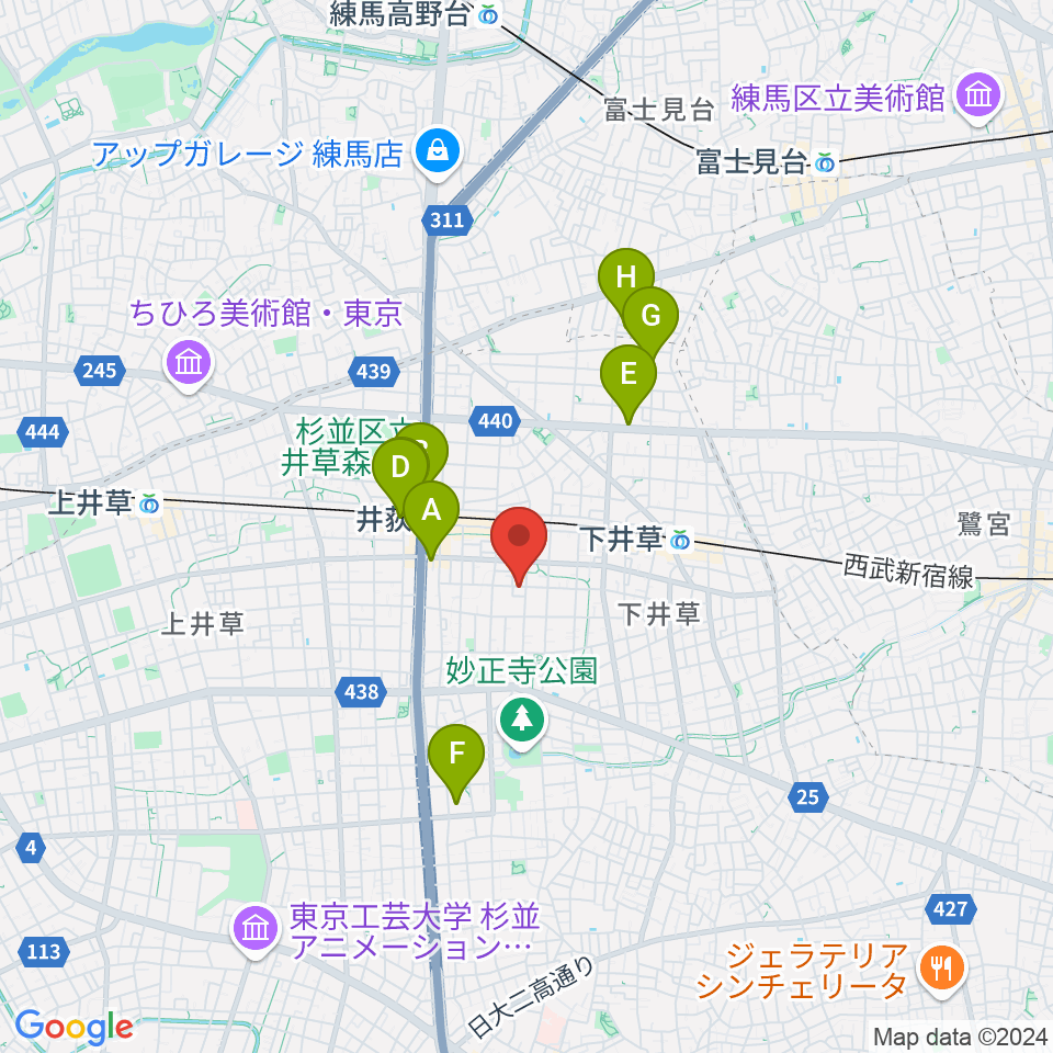 n.a.m.周辺のホテル一覧地図