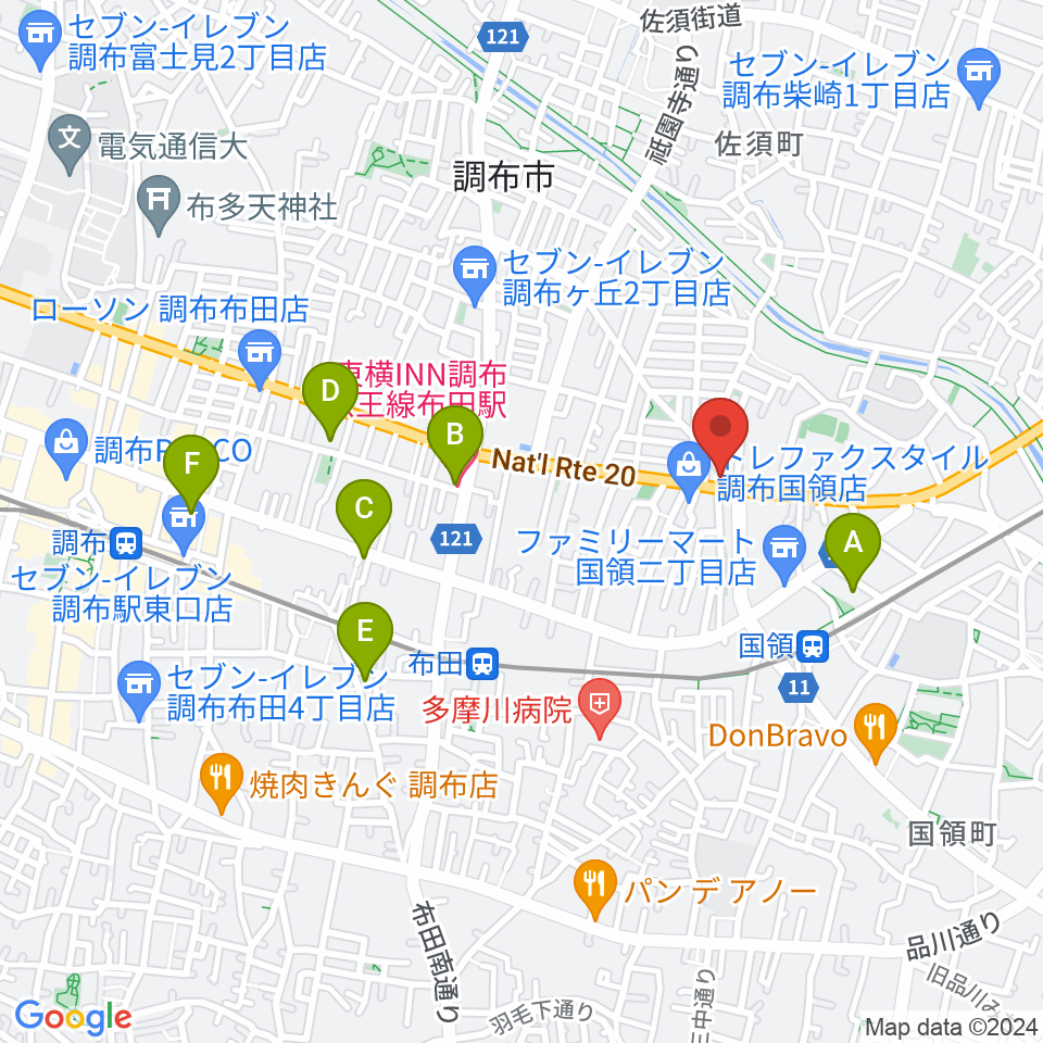 ソードミュージック多目的スタジオ周辺のホテル一覧地図