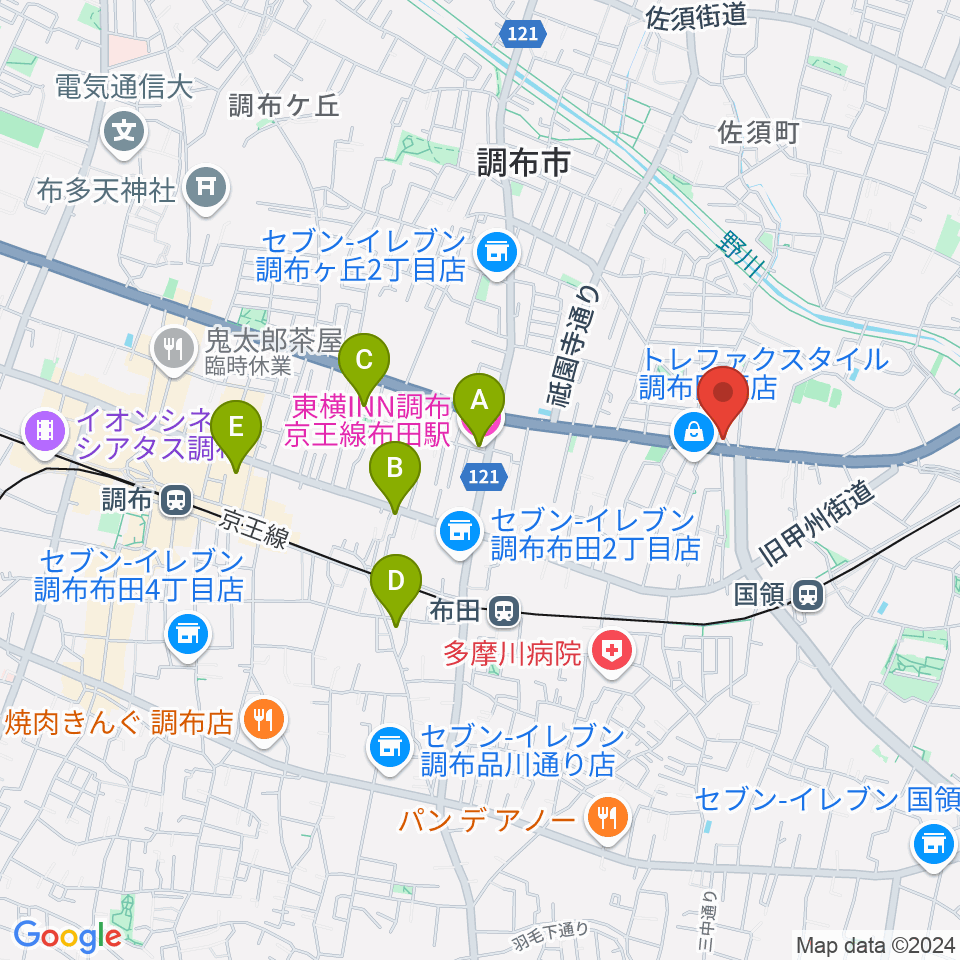 ソードミュージック多目的スタジオ周辺のホテル一覧地図