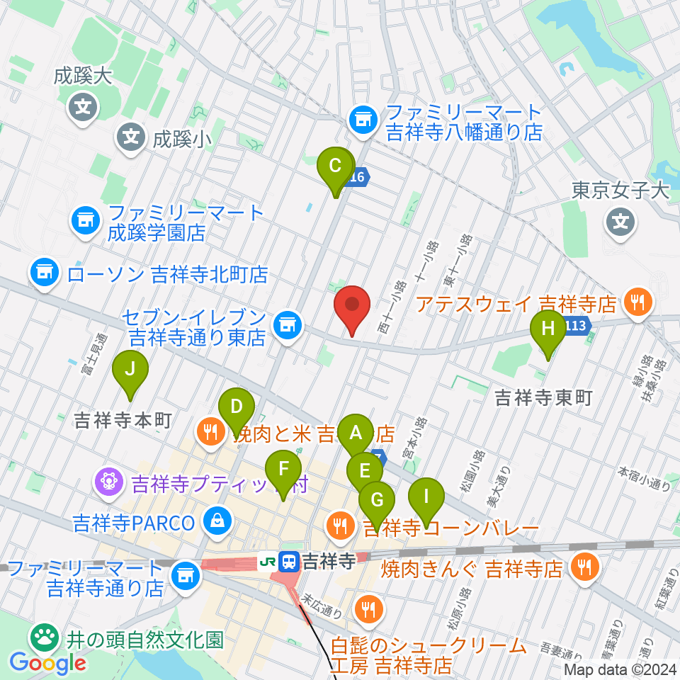 スズキ・メソード吉祥寺センター周辺のホテル一覧地図